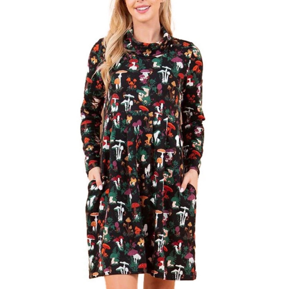 L.A Soul Mushroom Dress Long Sleeve With Pockets XL